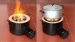 How to make a charcoal stove - Outdoor grill from an old pot