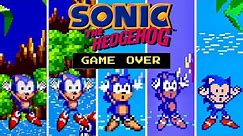 Evolution of Sonic The Hedgehog GAME OVER Screens