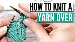 How to knit a yarn over knitwise - Step by step tutorial for beginners (+slow mo)