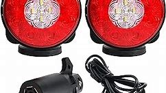 Oyviny Wireless Trailer Lights Kit Magnetic Rechargeable Trailer LED Lights for Utility Trailer, RV, Camper, Boat Trailer, Truck, Turn Signal Tail Light Kit with 7 Way RV Connector