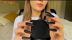 asmr bare mic scratching with fast hand movements, tongue clicking, and long nail tapping￼💫