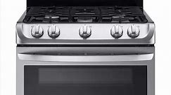 LG 6.9 cu. ft. Double Oven Gas Range with ProBake Convection Oven, Self Clean and EasyClean in Stainless Steel LDG4313ST