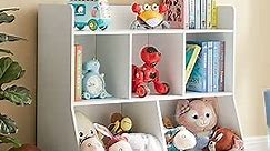 Toy Storage Organizer with Bookshelf, 5-Cubby Children's Toy Shelf, Toy Storage Cabinet, Suitable for Children's Room, Playroom, Hallway, Kindergarten, School
