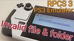 RPCS3 PS3 Emulator ISO Games Booting Fail Invalid File & Folder Fix