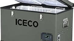 ICECO VL74 Single Zone Portable Refrigerator with SECOP Compressor, 74 Liters Chest Freezer, DC 12/24V, AC 110-240V, 0℉ to 50℉, Home & Car Use (without Insulate Cover)