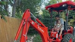 Kubota b26 pulling out old tree stump! #backhoe #tractor #kubota #stumpremoval