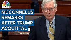 Sen. Minority Leader Mitch McConnell delivers statement after Trump acquittal