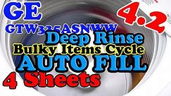 GTW335ASNWW GE BULKY ITEMS CYCLE AUTO FILL DEEP RINSE 4 SHEETS s