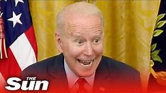 Joe Biden labelled ‘creepy’ as he whispers repeatedly during Q&A