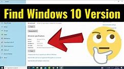 How to check windows version in windows 10 laptop (2023)