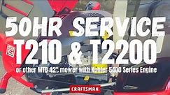 50 Hour Service for Craftsman T210 & T2200 or other MTD 42-inch Riding Mower with Kohler 5400 Engine