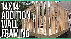 Framing Walls with 2x6 for our Home Addition ||14x14 Addition||
