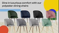 Upholstered Dining Chairs Set of 2 - Comfortable & Modern Kitchen & Dining Room Chairs with Metal Legs - Rolet, Polyester Fabric Design