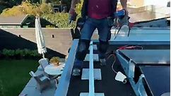 It's insane how this roofer works on a roof. Look at how he makes a venting mounting plate for the heat pump's coolin-000 | C. Bonnie
