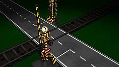 Railroad Crossing Animation. Stock Footage Video (100% Royalty-free) 2178073
