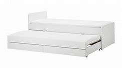 SLÄKT - 床框附活動子床/儲物空間, 白色, 90x200 公分 | IKEA 線上購物