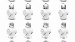 16 Pack, Light Socket Plug Adapter, Convert E26 Light Socket to 3-Prong Outlet Adapter and Light Bulb Socket (White)
