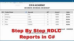 How to Create RDLC reports in C# with MS SQL Server