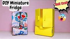 DIY Miniature Fridge || How to make Paper Fridge || Doll Craft Ideas