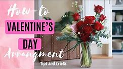 How to Make Valentine's Day Floral Arrangement | DIY Valentine's Day Vase Arrangement
