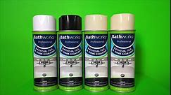 Bathworks Bathtub Refinishing Kit (ALMOND); 2 Spray Cans; for Tub, Tile, & More; 32oz of Resin Paint; 24-hour dry time; with bonus comfort grip