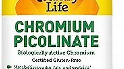 Country Life Chromium Picolinate, 200mcg, 200 Vegan Capsules, Certified Gluten Free, Certified Vegan
