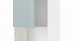 METOD wall cabinet for microwave oven, white/Kallarp light grey-blue, 60x100 cm - IKEA