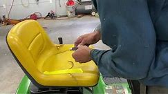 How to repair a John Deere Lawn Mower Tractor Seat. 100 series. LA125