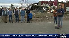 Biden speaks after surveying Kentucky tornado damage