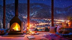 Cozy Winter Ambience for Reading with a Fireplace, Snowfall and Blizzard Sounds