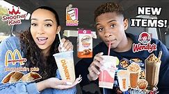 Trying NEW FALL MENU Items From Fast Food Restaurants!