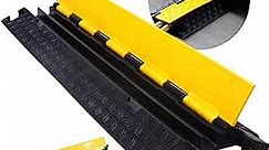2 Packs Heavy Duty Cable Protector Ramp, 2 Channel 35200lbs Capacity Rubber Cable Ramps, Hose Ramp for Driveway, Traffic Speed Bump for Outdoor