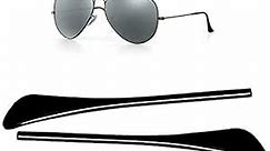 Replacement Temple Tips Ear Socks for Ray-Ban Aviator RB3025 3026 Sunglasses Repair kits Black,Bonus Sunglasses cloth (Black)
