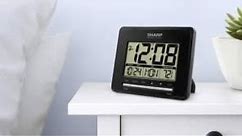 🕧⏰🌡️🔋#Battery & Setup-Sharp Atomic Alarm Clock w/Daily Updates & Indoor Temp Model #SPC932