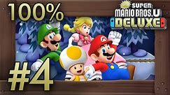 New Super Mario Bros. U Deluxe: 100% Walkthrough (4 Players) - World 4 - All Star Coins