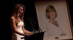 Olivia Newton-John’s daughter tears up during touching state memorial service speech