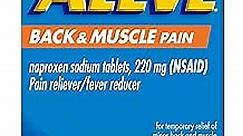 Aleve Back & Muscle Pain Relief Naproxen Sodium Tablets, Pain Reliever & Fever Reducer, Medicine for Body , 250 Count