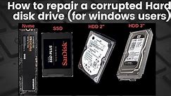 How to repair a corrupted Hard disk drive (for windows users)