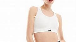 adidas Training TLRD impact high-support sports bra in white | ASOS