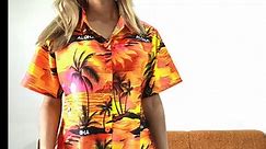 LA LEELA Women Plus Size Hawaiian Shirt Regular Fit Short Sleeve Shirt Printed A