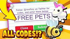 ALL ADOPT ME CODES IN ROBLOX! - Trying Roblox Adopt Me Promo Codes