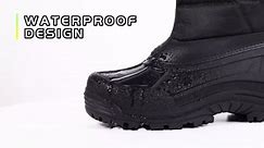 Bocca Men's Waterproof Winter Boots Black Pu Mid Calf Insulated Snow Boots 11M