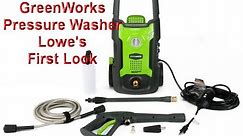 GreenWorks Pressure washer Lowe's Unboxing First Use
