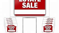 Estate Sale Signs (10 Pack) – Premium LARGE 24” x 18” Double-Sided Estate Sale Signs with Heavy Duty Stakes – Estate & Garage Sale Yard Sale Signs with Directional Arrows…