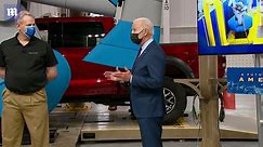 Biden tours the Ford electric truck factory in Michigan