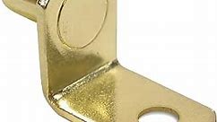 Rok Hardware 1/4" L-Shaped Shelf Support Pin with Hole, Brass (25 Pack)