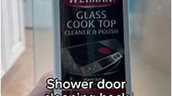 Glass cooktop cleaner works great on glass shower doors! #cleaning #cleaninghacks #cleaningtios #cleaningproducts #viralvideo | Live Composed