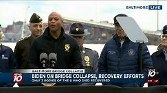 Biden tours collapsed Baltimore bridge where recovery effort has political overtones
