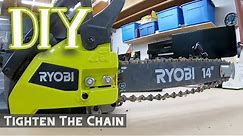 How To Tighten a Chain Saw Chain on Home Depots Ryobi 14" - RY3714