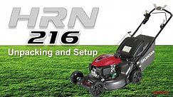 Honda HRN216 Lawn Mower Unpacking & Setup